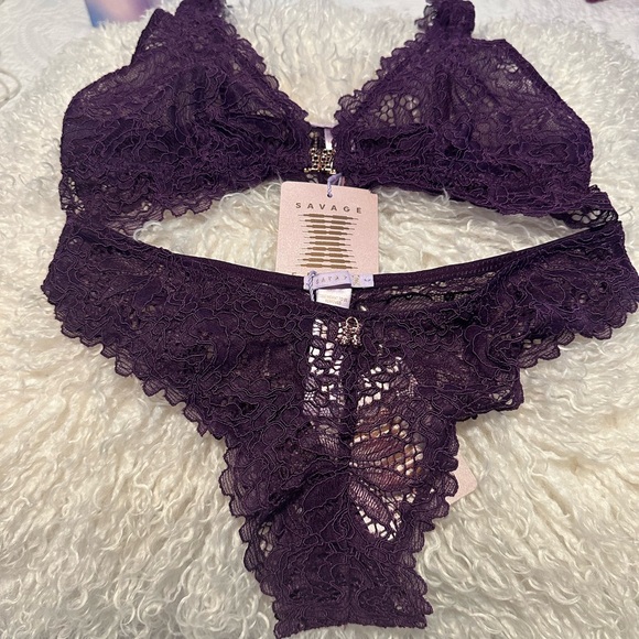SAVAGE X FENTY | Purple Persuasion Bralette & Panty Set - Picture 1 of 4